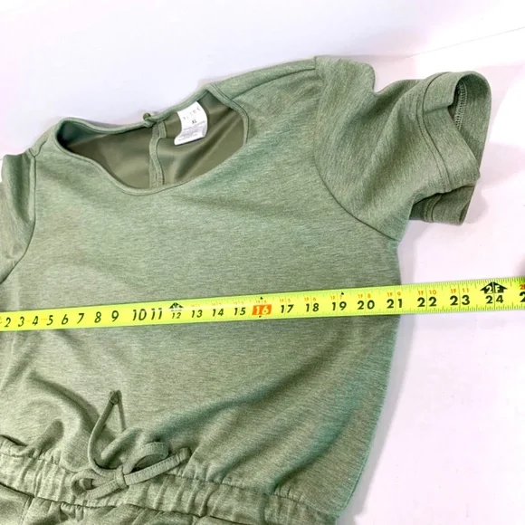 XL SERRA Romper buttery soft one piece green short-sleeve/pockets casual/lounge - Picture 11 of 14